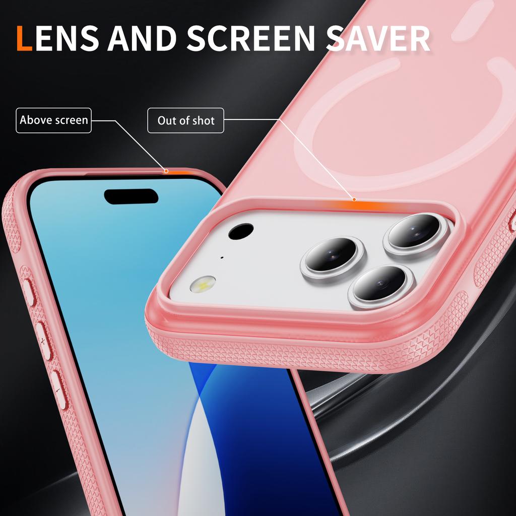 For iPhone 17 Pro Case PC+TPU Skin Touch Anti-drop Phone Cover Compatible with MagSafe