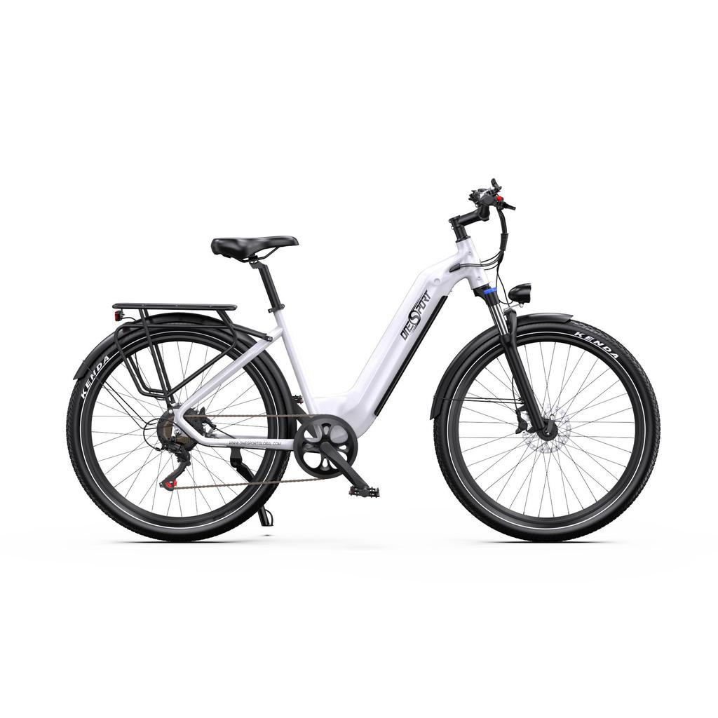 OT05 Weiß/Grau/Blau 250W Motor, 36V 18,2AH Akku, Shimano 7-Gang, 27,5*2,25 Zoll Reifen, Maximale Geschwindigkeit 25 km/h Elektrofahrrad