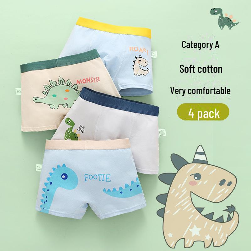 New Boys' Pure Cotton Boxer Shorts for Toddlers, Ages 2+