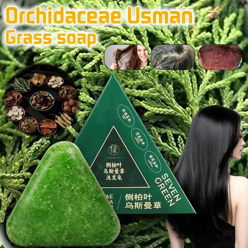 1/2Pcs 120g Cypress Leaf Handmade Shampoo Soap Refreshing and Flushing Healthy Anti-removal Hair Nourishing Clean