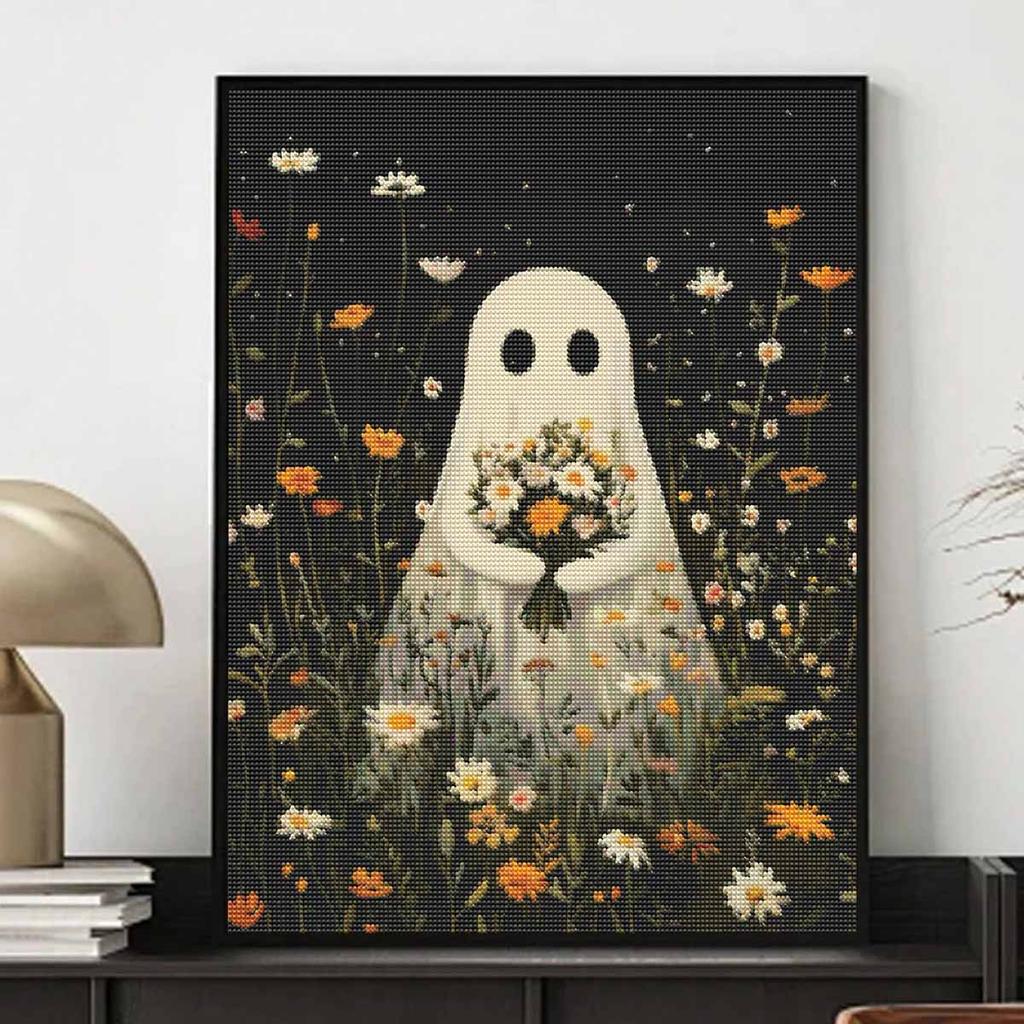 Halloween diamond painting kit cute ghost flower bouquet handmade diy painting home decoration painting