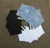 Women's Ultra-Low Waist Bodycon Shorts - Black & White Cotton Elastic Hot Pants