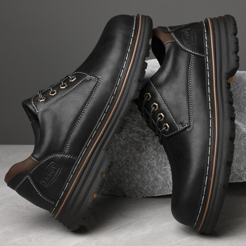 Men Casual Shoes lace up Genuine Leather men Sneakers Luxury Trainers Spring autumn High Street oxfords men Black Shoes