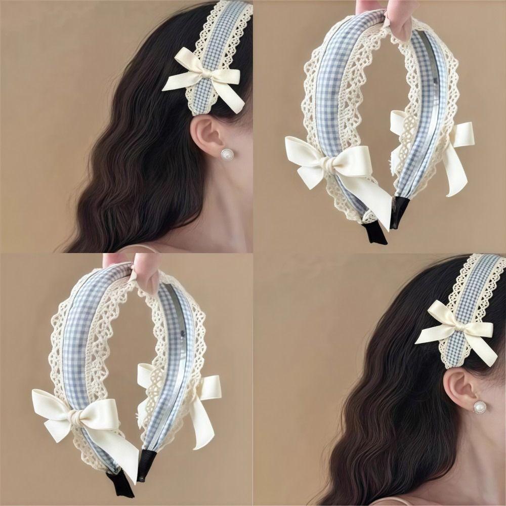 Korean Fairy Elegant Lace Bow Headband Adjustable Non-slip Hair Hoop Fashion U Shape Headwear Women Girl Hair Accessory