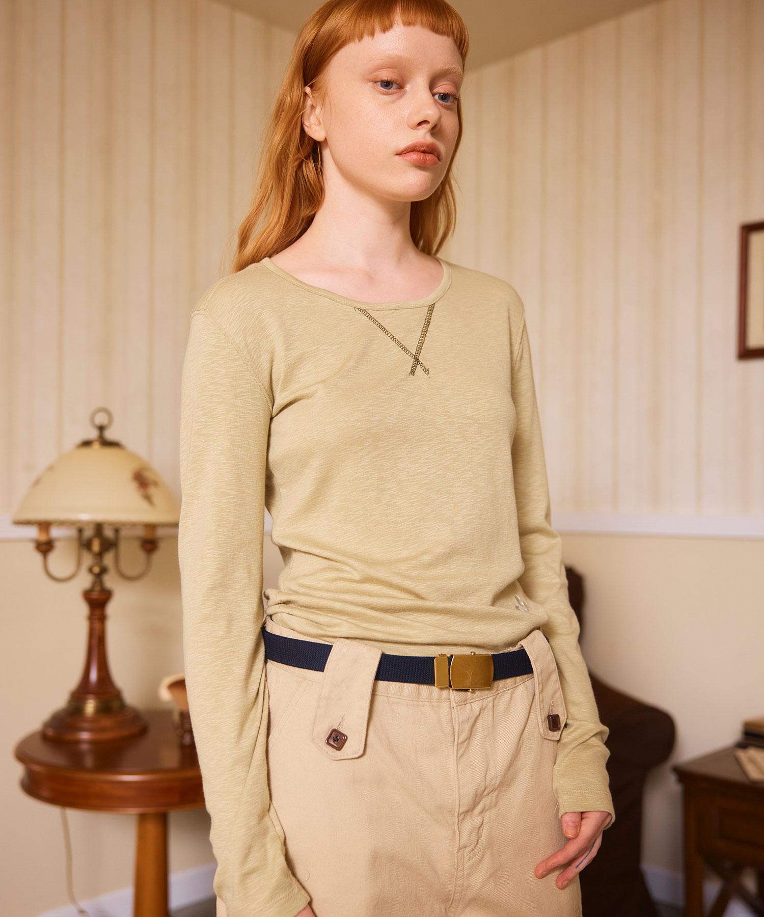 Heretic Solid Long Sleeve T-Shirt / Khaki Free
