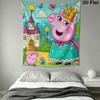 Peppa Pig A Wall Hanging Printed Fabric Blanket Decorative Tapestries for Bedroom Living Room Home Decor