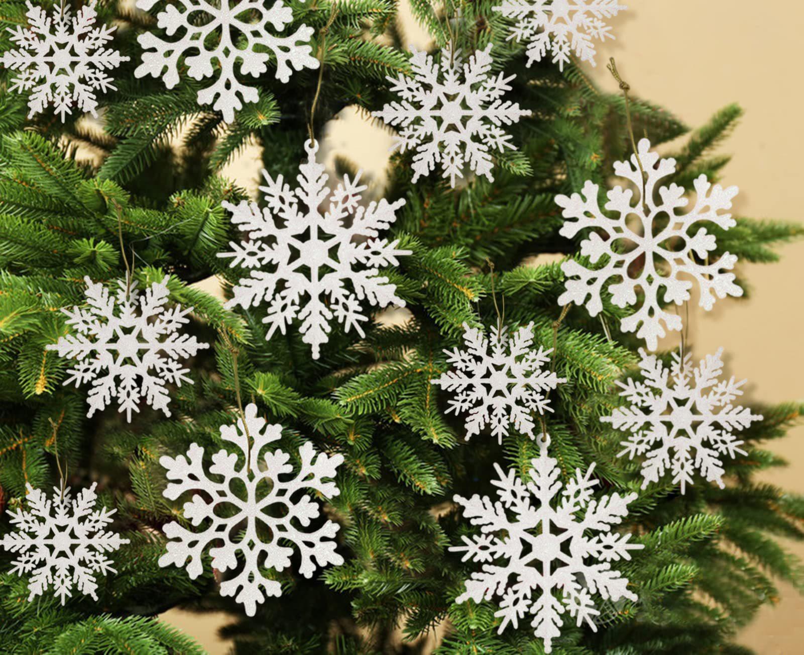 

Рождественский орнамент цвета лайма, белая снежинка, пластиковая блестящая снежинка, рождественская елка