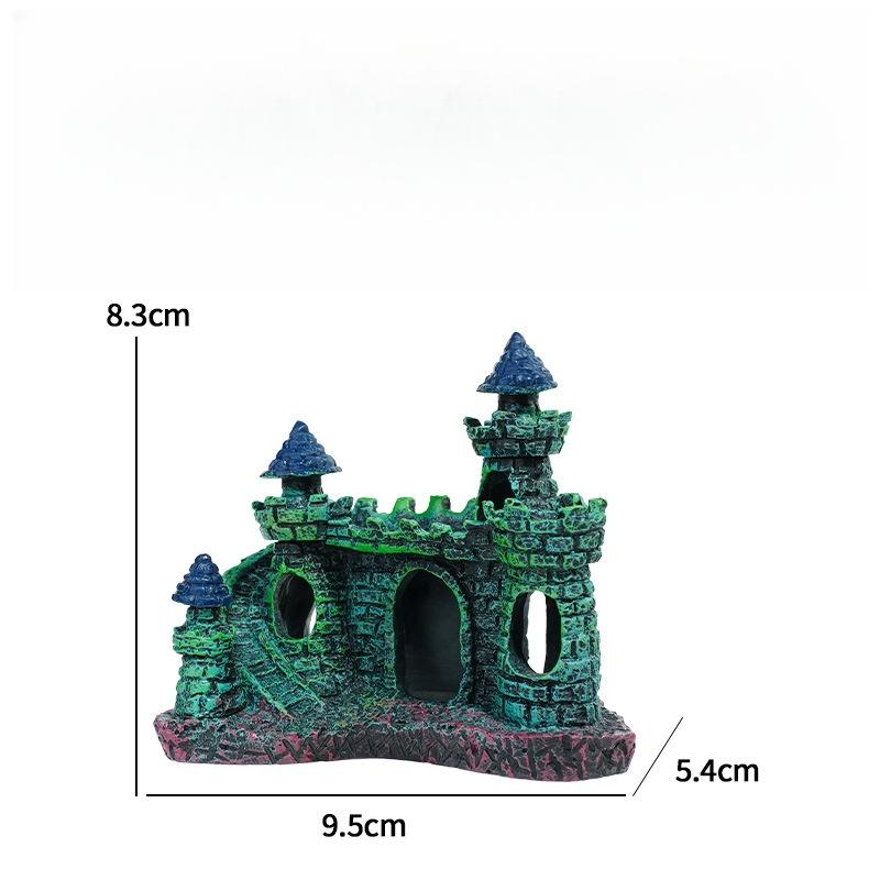1Pcs Landscaping Resin Rockery Aquarium Rockery Home Craft Creative Castle Shape Fish Tank Ornaments Decoration