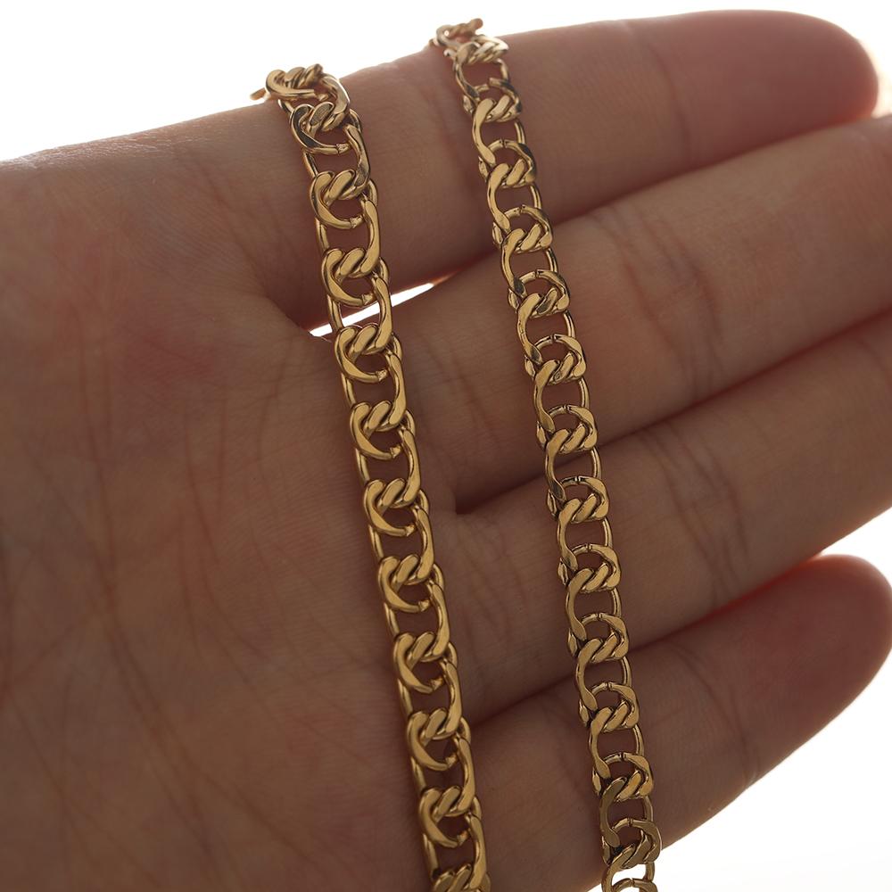 1meter Stainless Steel Flat Link Chain Gold Color  Italian Chains for DIY Jewelry Making Bracelet Findings Necklaces Supplies