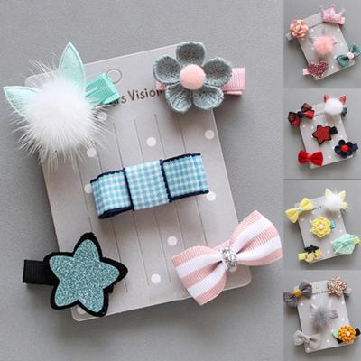 5Pcs/Set Pet Hair Clips Multi-color Pet Hair Decoration Fabric Cute Pet Dogs Hair Clips