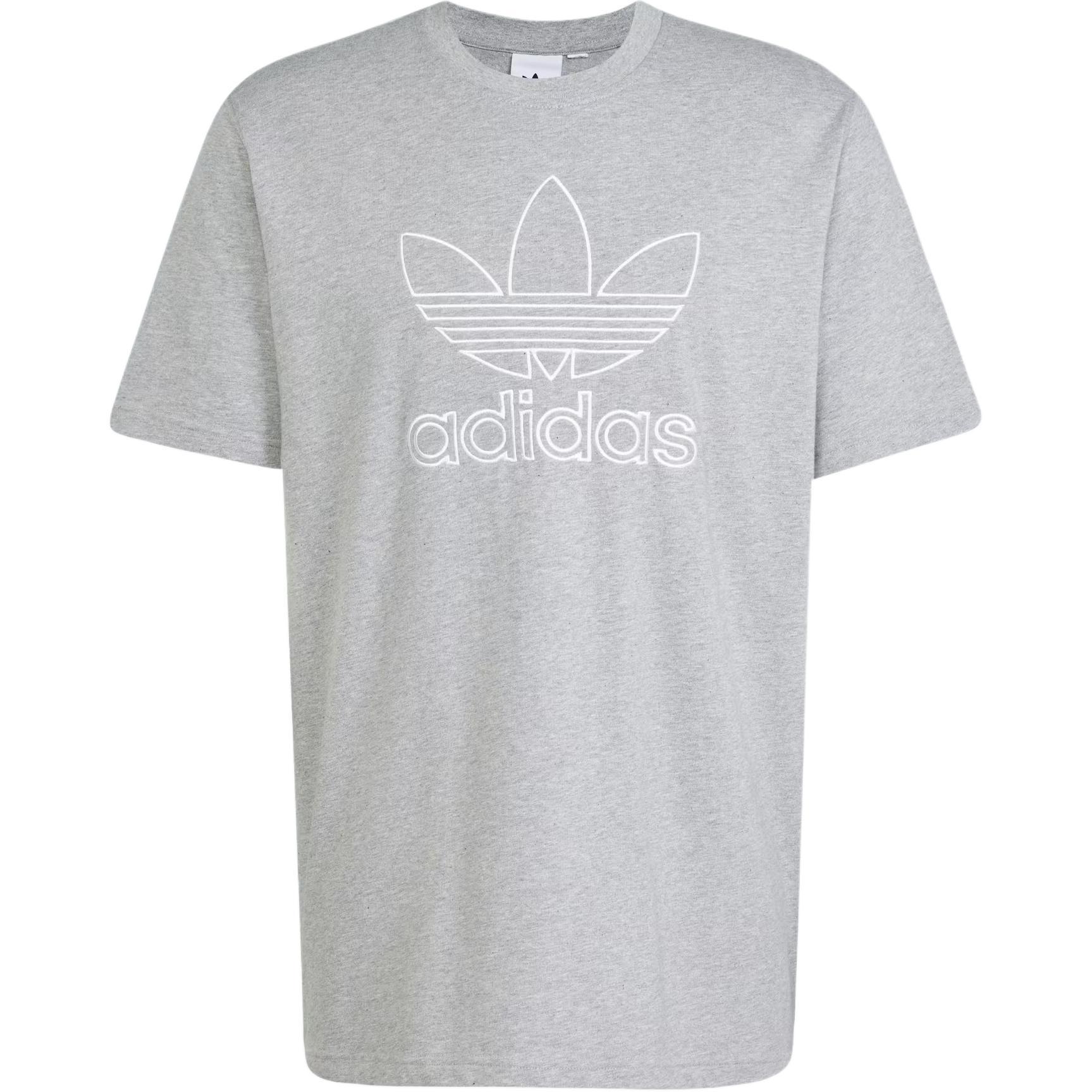adidas Adicolor Outline Trefoil T-Shirt Asia Sizing Grey Men s JP1087 XL