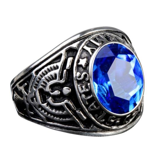 

Ring Punk Oval Shape Rhinestone Inlaid Punk Classic Ring for Party 11 синій