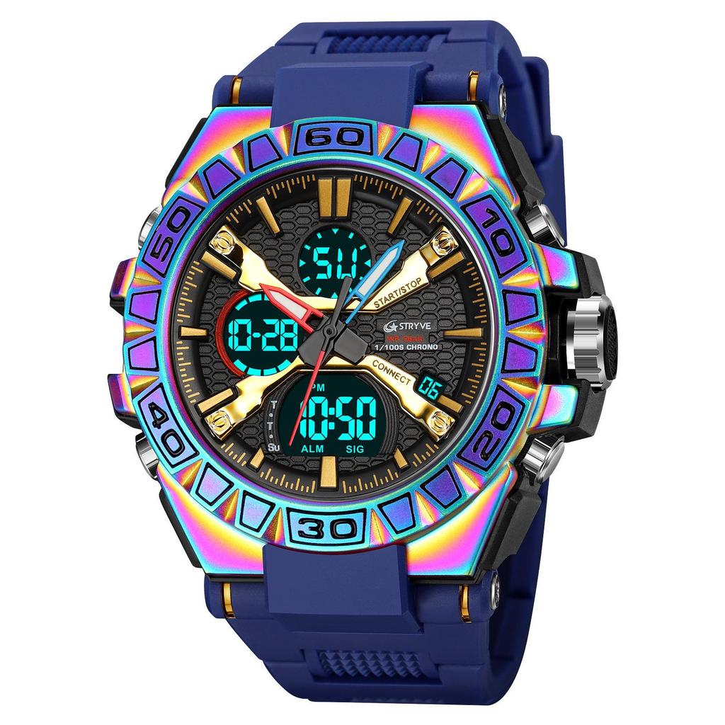 Neue Sport-Dazzle-Farbe, leuchtende elektronische Uhr, multifunktionale Studentenuhr