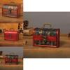 New Chinese Style Wooden Storage Box With Floral Design For Home Office Organization