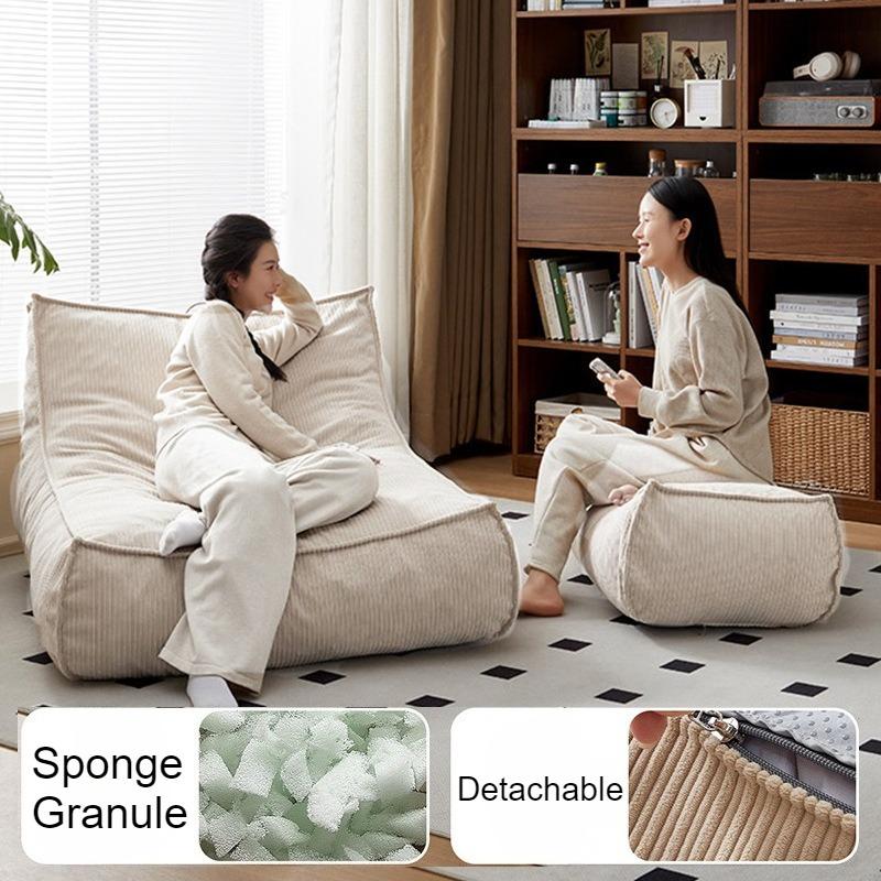 Lazy Compression Sofa Modern Sponge Sofas Relaxing Giant Single Sofa Aesthetic Luxury Living Room Tatami Sofas with Footstool