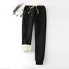 Women's New Winter Solid Color Fleece Large Size Wei Pants Casual Harun Leggings