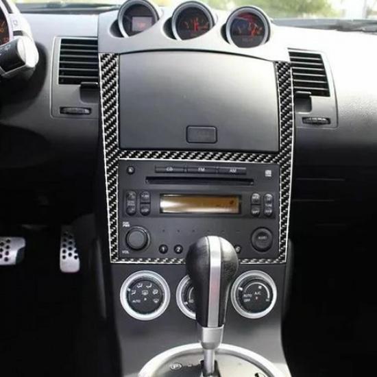 Carbon Fiber Interior GPS Navigation Frame Trim Cover For Nissan 350Z 2003-2009
