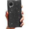 Square Glitter Case for Samsung Galaxy A12 / M12 / A12 2021, Black