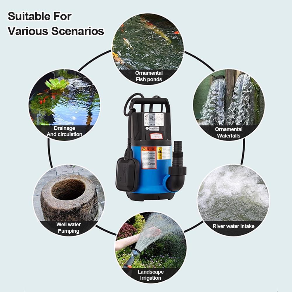 220V Compact Submersible Pump Q-Type Clean Water Pump Sewage Pump for Planting Forests Fisheries Ornamental Fish