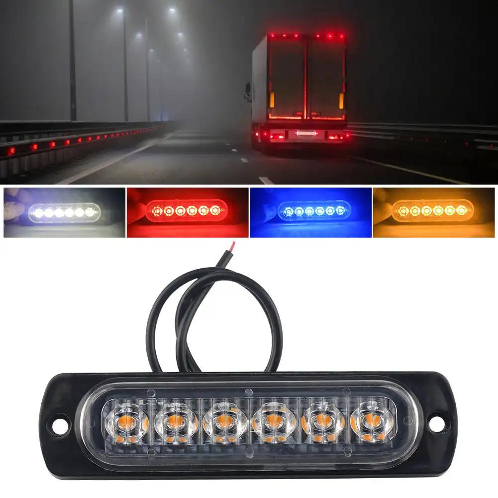 6SMD 12V24VTruck LED Constant Warning Light Side Marker Grille Lightbar Car Beacon Indicators Light Lamp Amber Traffic  LEDlight