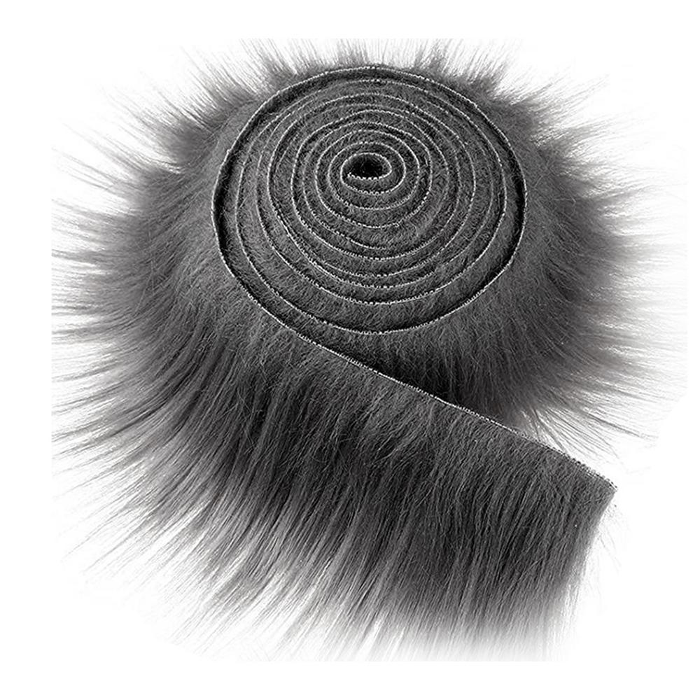 

1.5M Faux Furs Costume Diy Apparel Sewing Fluffy Trim Trimming Fabric Home Decoration Sewing Costume Plush Furs Stripe Gift темно-сірий