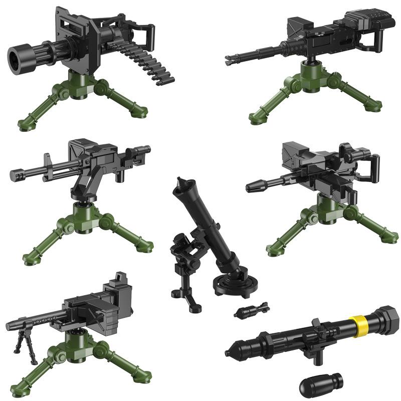 Doll Scene With Anti-Aircraft Maxine Anti-Aircraft Heavy Machine Gun Mortar Assembly Building Block