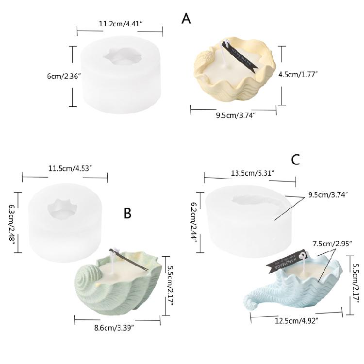 Conch Shaped Candle Jar Silicone Mold for DIY Handmade Scented Wax Box Making