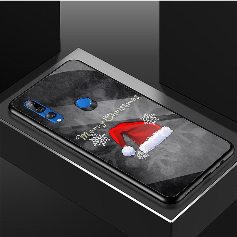 Merry Christmas Tempered Glass Phone Case For Huawei Honor 8X 9 10i 20i 20Lite 20Pro 30 Pro Cover Shell