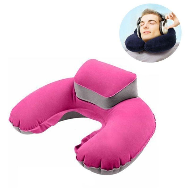 Luxurious Inflatable Travel Pillow Set With Eye Mask And Earplugs For Airplane Comfort