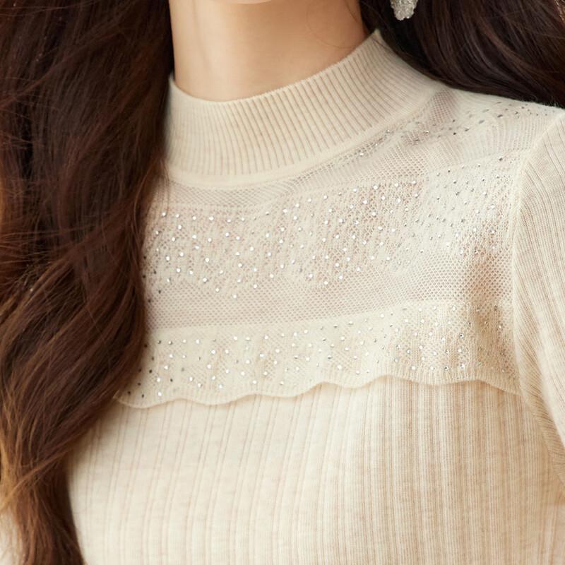 Srcr Women's Ribbed Knit Half-High Neck Wool Sweater