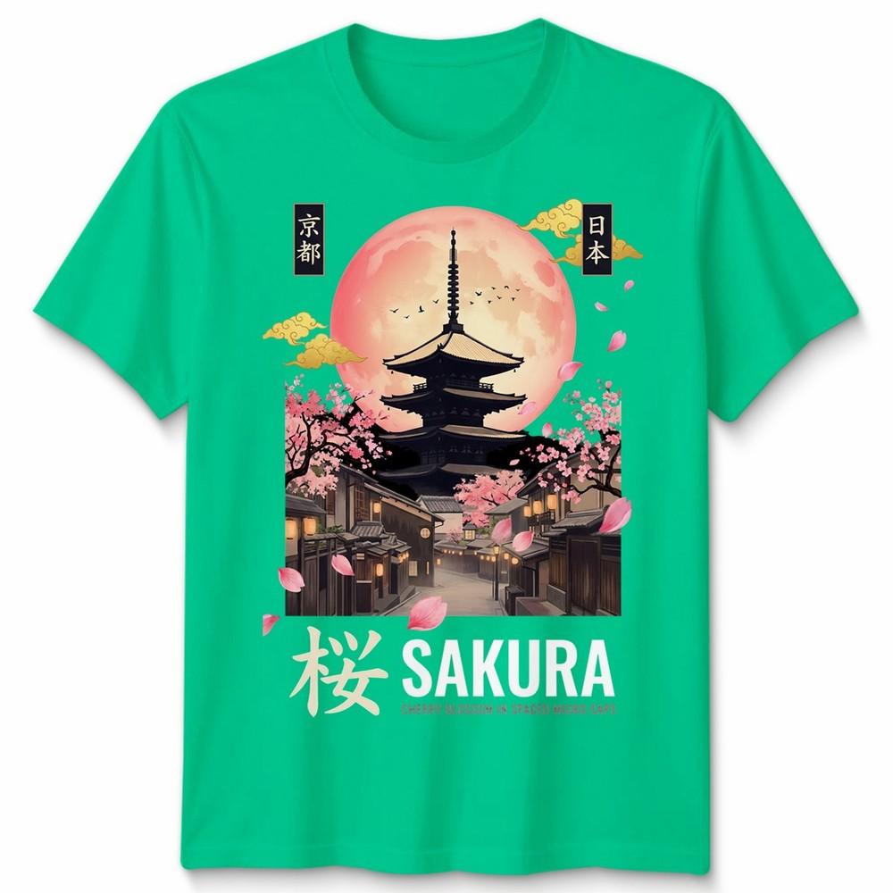 Kyoto Inspired Japanese Unisex T Shirt Tokyo Japan Temple Art Graphic Tee S