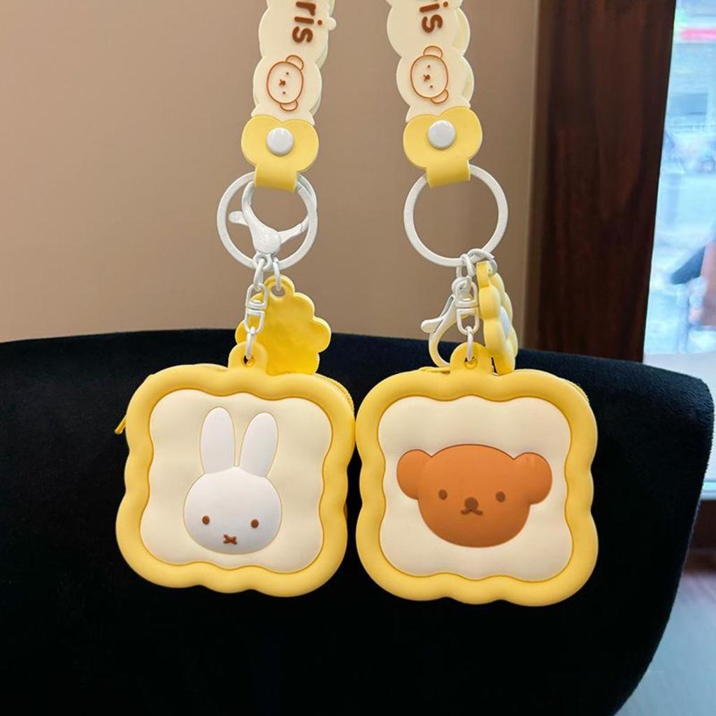 Kawaii Anime Miffy Rabbit Boris Bear Coin Purse Silicone Earphone Storage and Protective Case Cute Cartoon Creative Bag