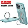 Luxury Military Rugged Armor Phone Case For IPhone 17 Air 16 E 15 14 Plus 13 12 11 Pro Max Magnetic Wireless Charg Bracket Cover