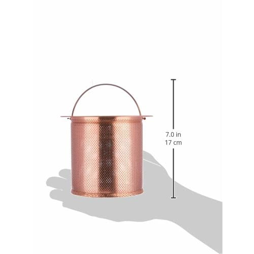 Sanei Sink Drain Stopper Basket, Copper, Antibacterial, Deep Drain Garbage Collection, Punched Holes, Large, PH6501AF-2-L
