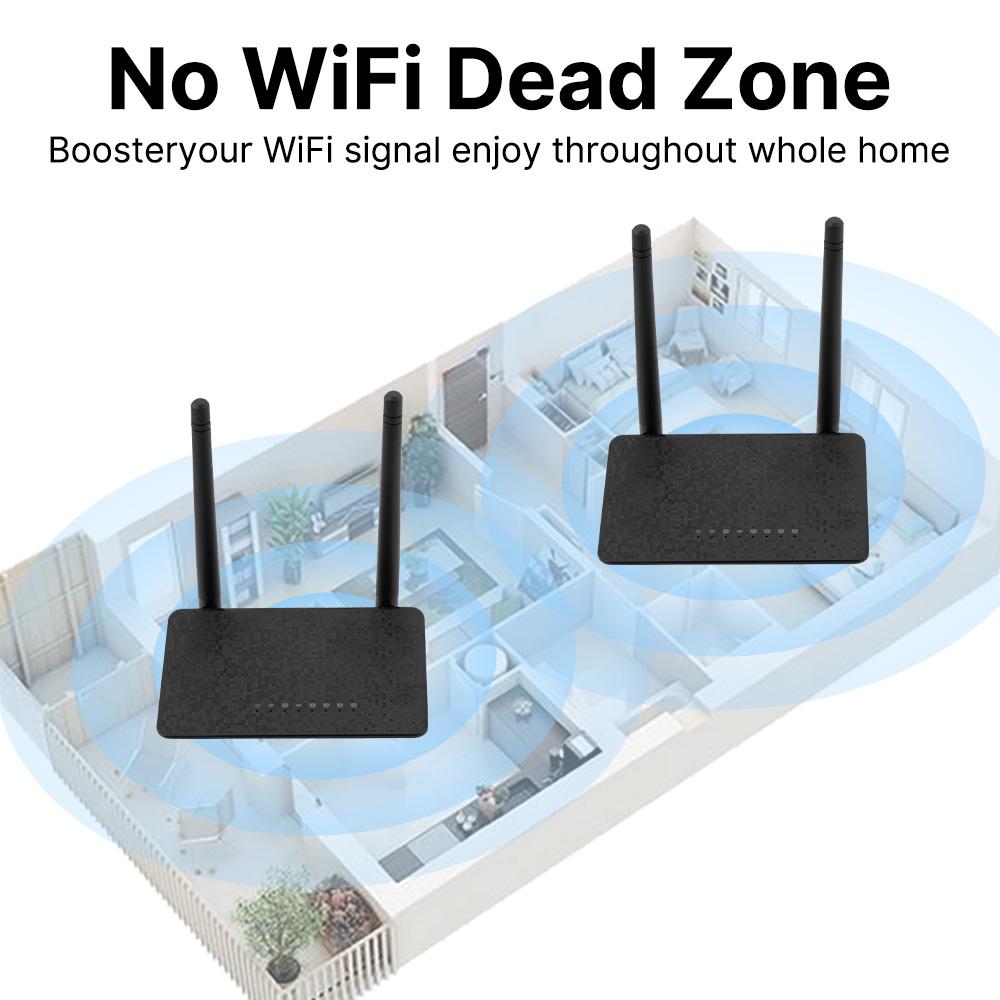 300M Wireless Router - US - Standard, 100Mbps Ports, Home - Use, 2.4G WiFi, Signal Booster, Optical Fiber Compatible