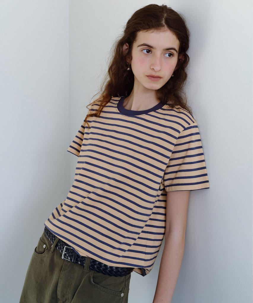 Yulago Stripe Half T-Shirt