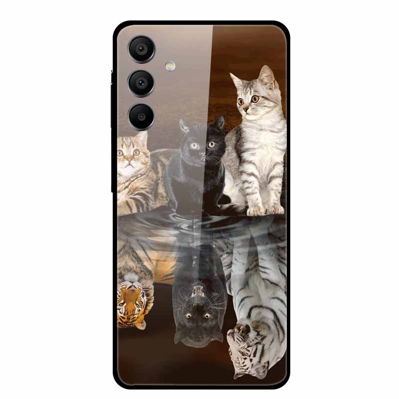 Tempered Glass Case for Samsung Galaxy A16 5G Back Cover Hard Case for SamsungA16 Phone Case Fundas Cool Protective Cute Bumper