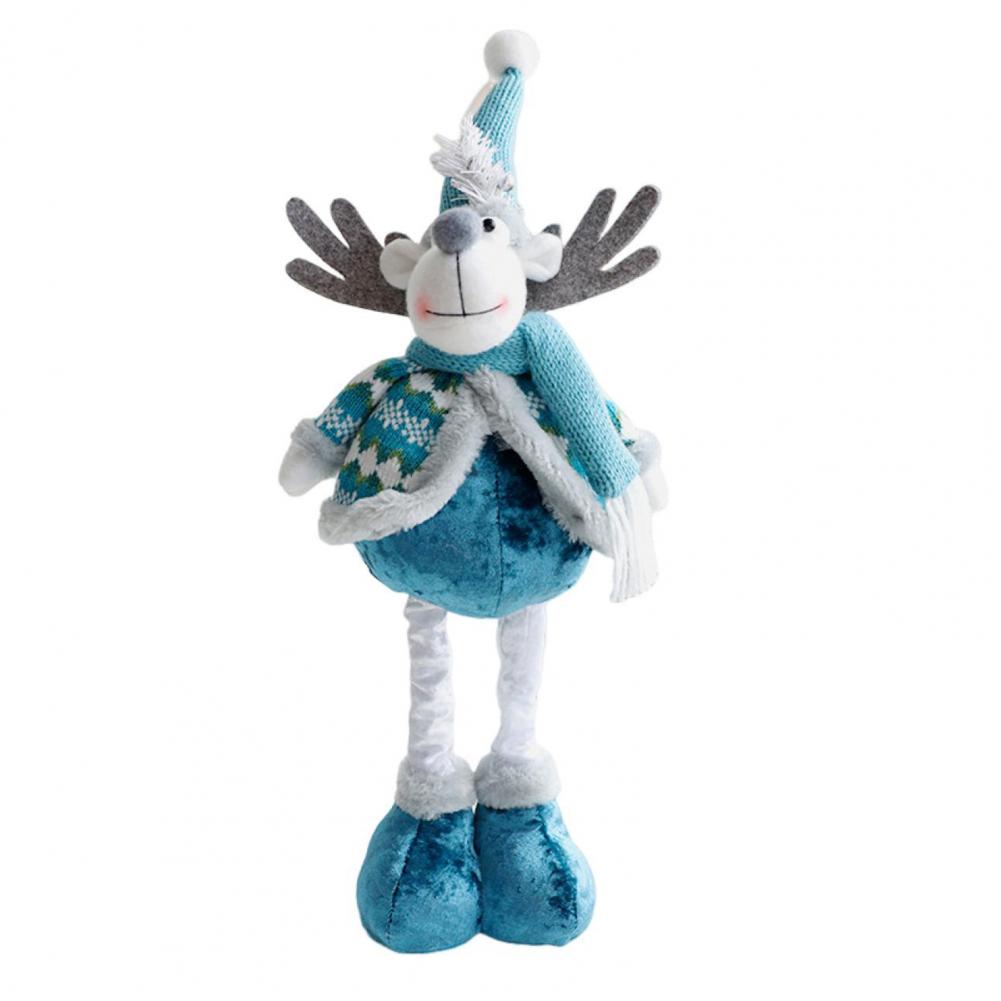 Pink Santa Claus Decoration Standing Christmas Ornament Festive Plush Christmas Doll Ornaments Santa Claus Reindeer for Tree