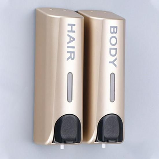 Dual-Head Wall-Mounted Soap & Shampoo Dispenser