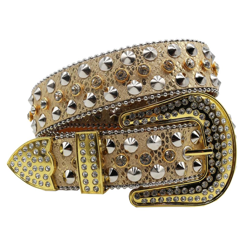 Women's Hip Hop Punk Rhinestone Cross Belt - Trendy Wide Waistband with Glittering Diamonds