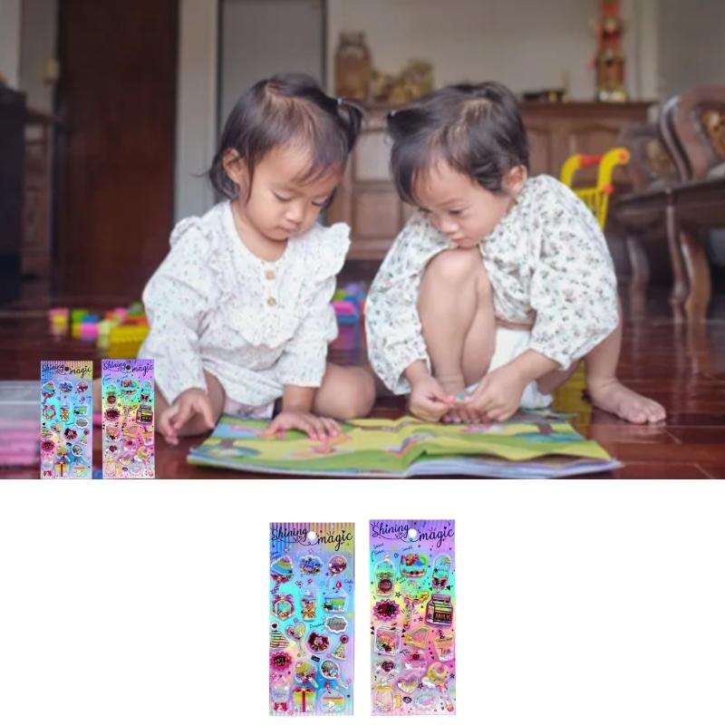 Shimmering Quick Sand Sticker Adhesive PVC Sticker for Notebook Journal Phone Cover Luggage Scrapbooking Decoraiton