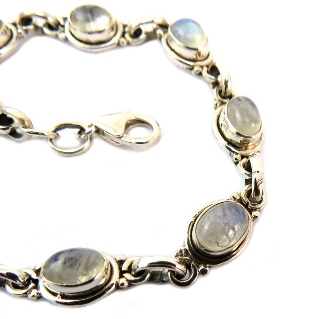 Les Trésors De Lily [P6924] - Silver 'Heaven' Moonstone Bracelet - 19 Cm 9 Mm