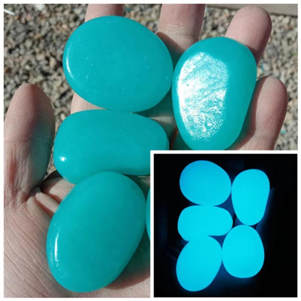 10pcs Decoration 4.5cm Luminous Pebbles Glow in Dark DIY Garden Luminous Stone Gravel Big Big Stone Garden