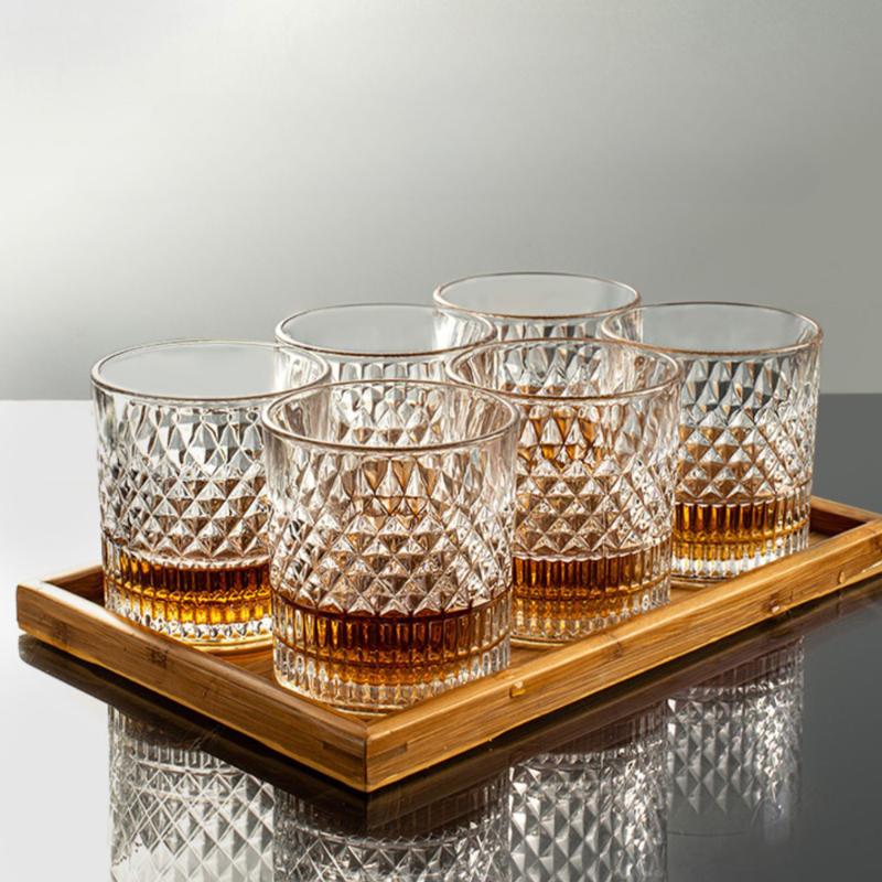 Whiskey Rocks Glass with Luxury Box - Set of 4pcs, 11 Oz Transparent Whiskey Glass for Scotch, Cocktail Drinks, Unique Gifts for