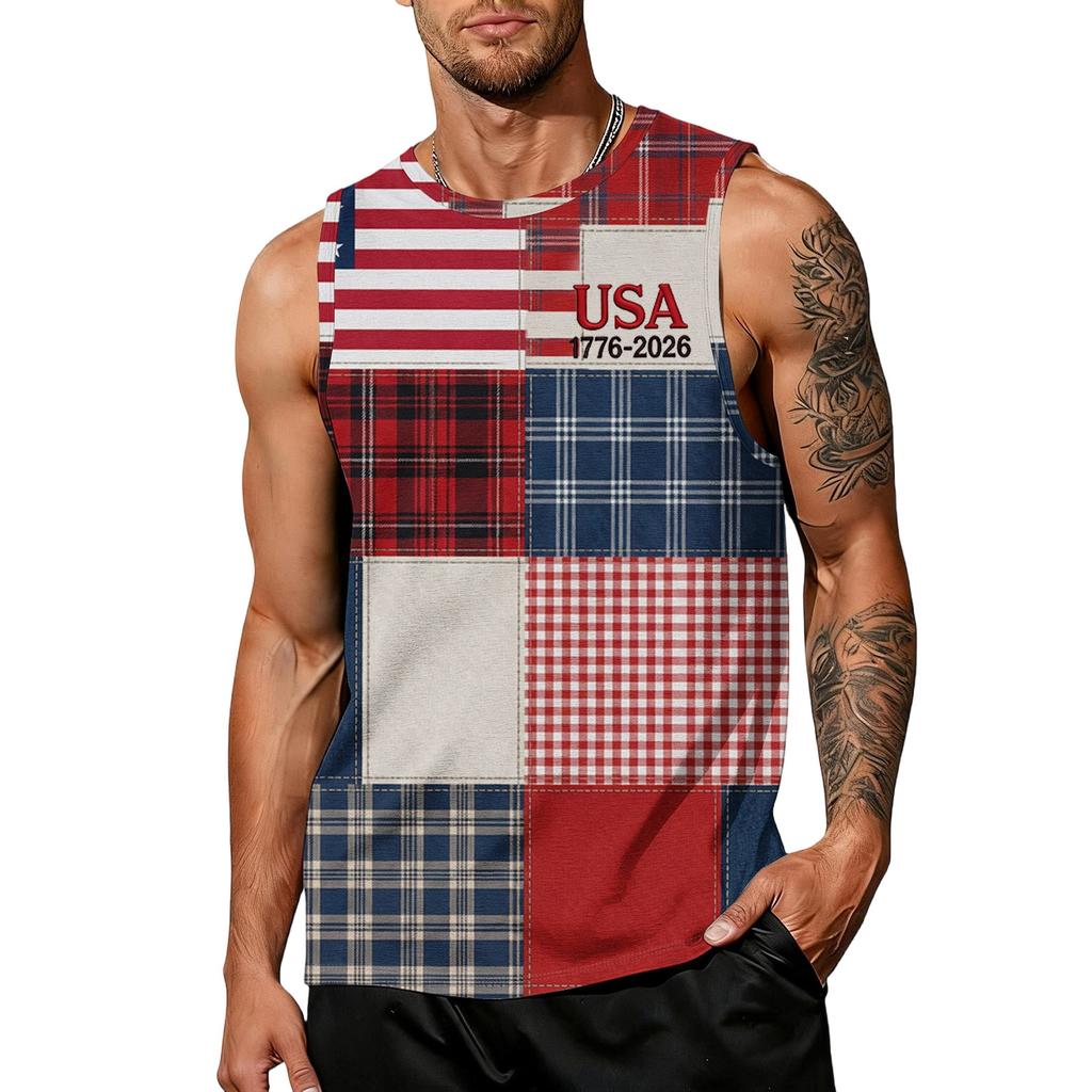 Men 4th Of Shirts USA Muscle Sleeveless Shirt Patriotic Tank Tops