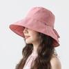 Solid Color Women Fisherman Hat Ribbon Sunshade Hat Casual Sunscreen Visor Cap  Ladies