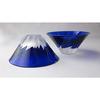 Tajima Glass Handcrafted Fuji Celebration Cup Pair Blue Fuji Wedding Respect for the Aged Retirement Gift Fuji Celebration Mt. Set, Fuji/Red