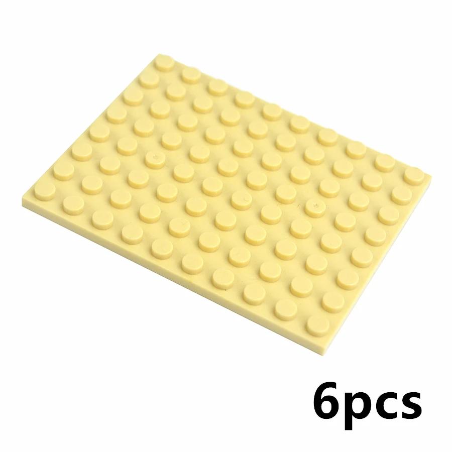 DIY Building Blocks Thin Plate Figures Bricks Size 8 X 10 Dots 6Pcs Compatible Brand Educational Construction Creative Toys