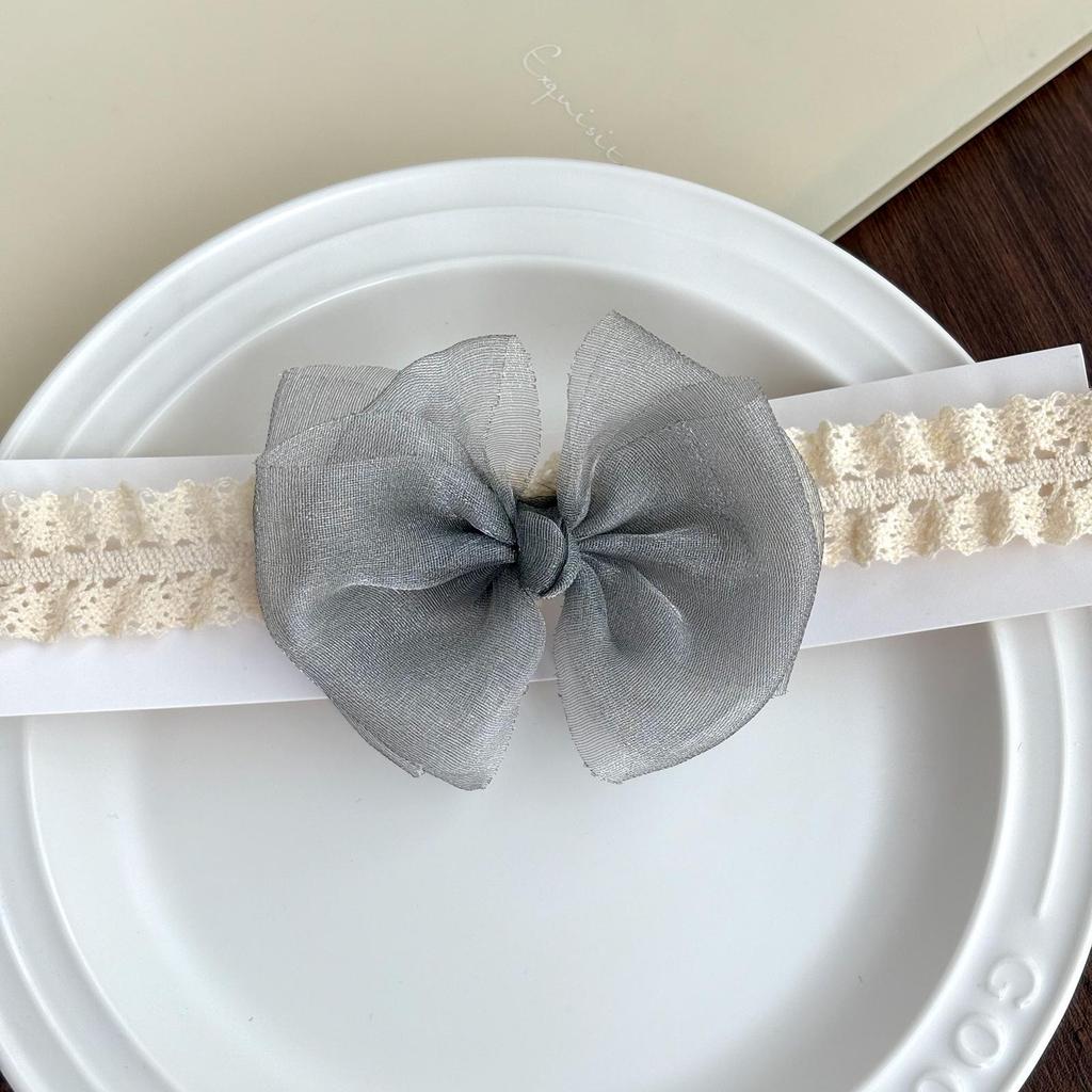 Korean Style Baby Headband: Pearlescent Gauze Bow for Girls' Full Moon, 100 Days, First Birthday, Princess Accessory