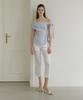 REORG Gir Tie Off Shoulder Blouse Ash Blue
